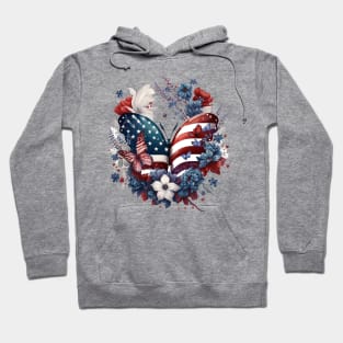 4th of July Floral Butterfly memorial day Hoodie